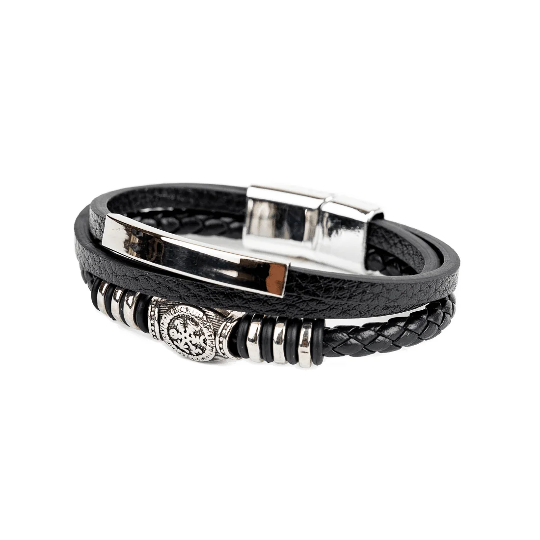 Чоловічий плетений браслет Nordic Viking у ретро-стилі з екошкіри
