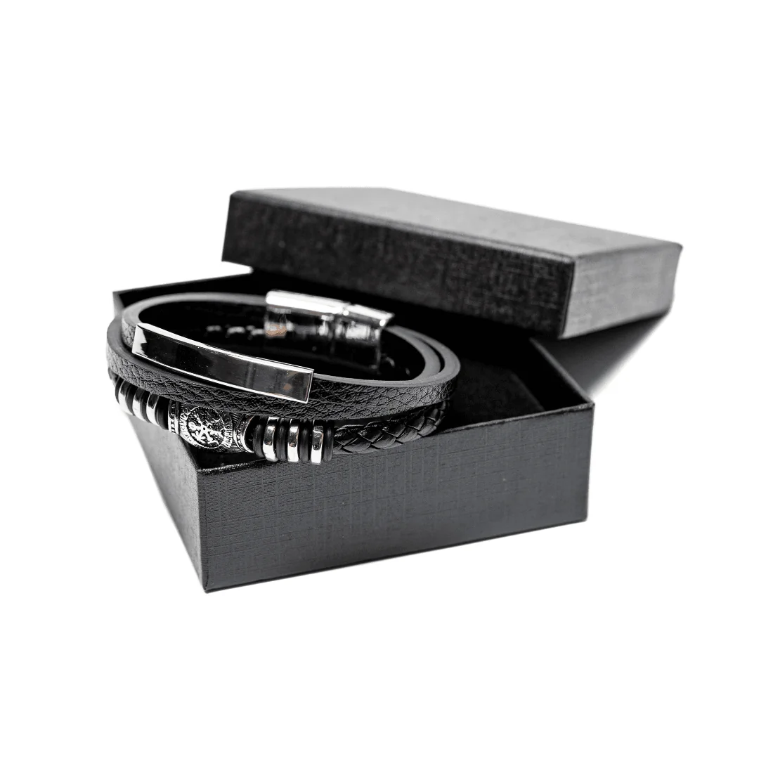 Чоловічий плетений браслет Nordic Viking у ретро-стилі з екошкіри в упаковці