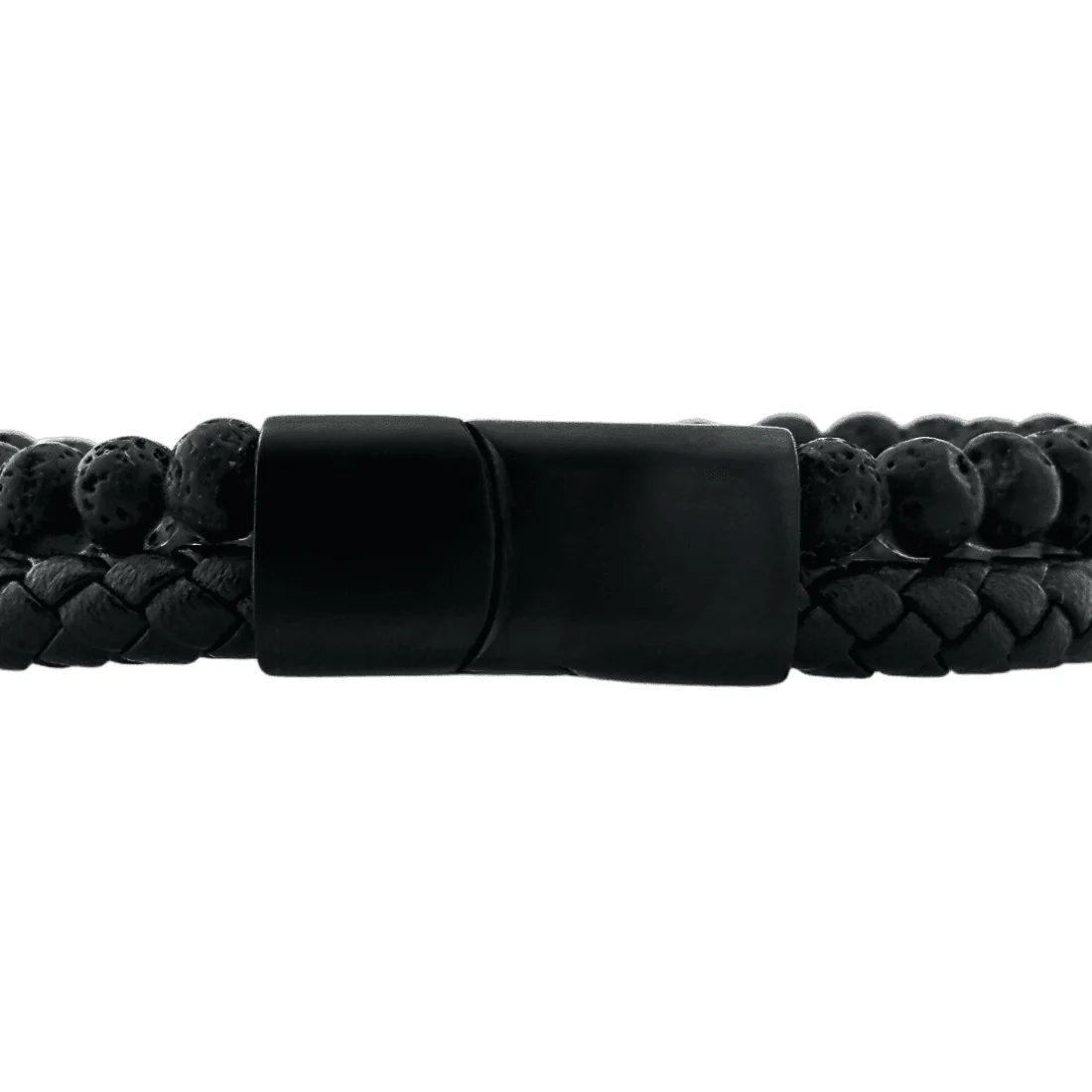 Магнітна застібка браслета Lava Leather Black з нержавіючої сталі