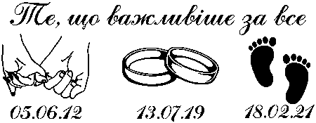 Руки, обручки та ніжки дитини "Те, що важливіше за все" дати