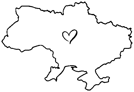 Карта України з серцем 