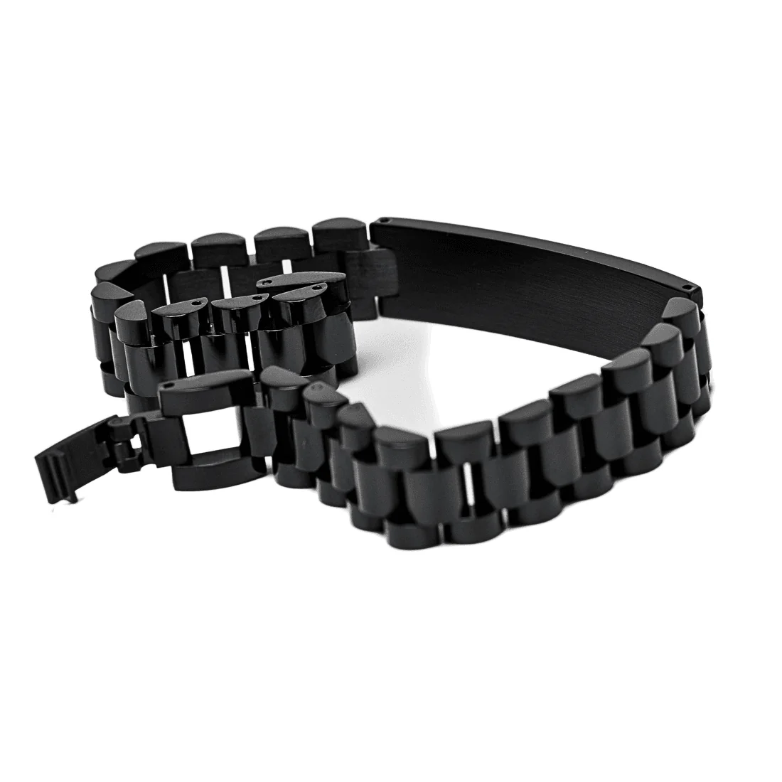 Відкрита складана застібка браслета SteelFusion Black на білому фоні