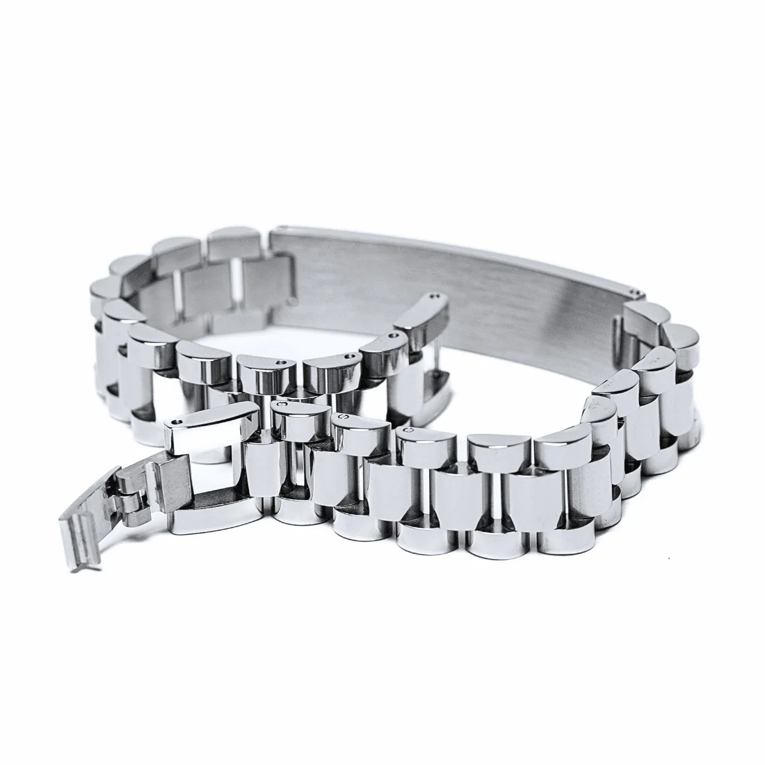 Металевий браслет SteelFusion Silver у складеному вигляді