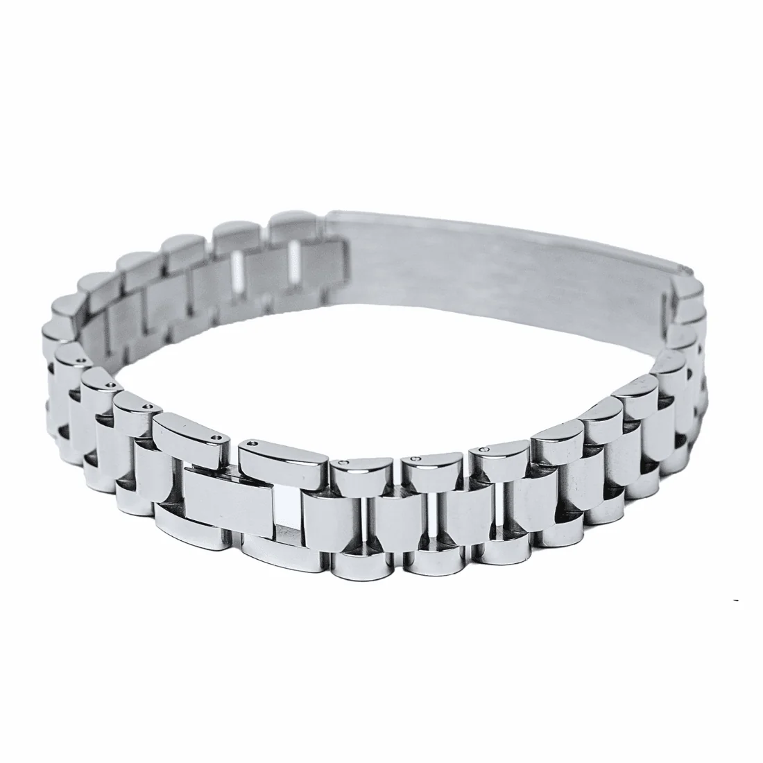 Металевий браслет SteelFusion Silver — вигляд зверху