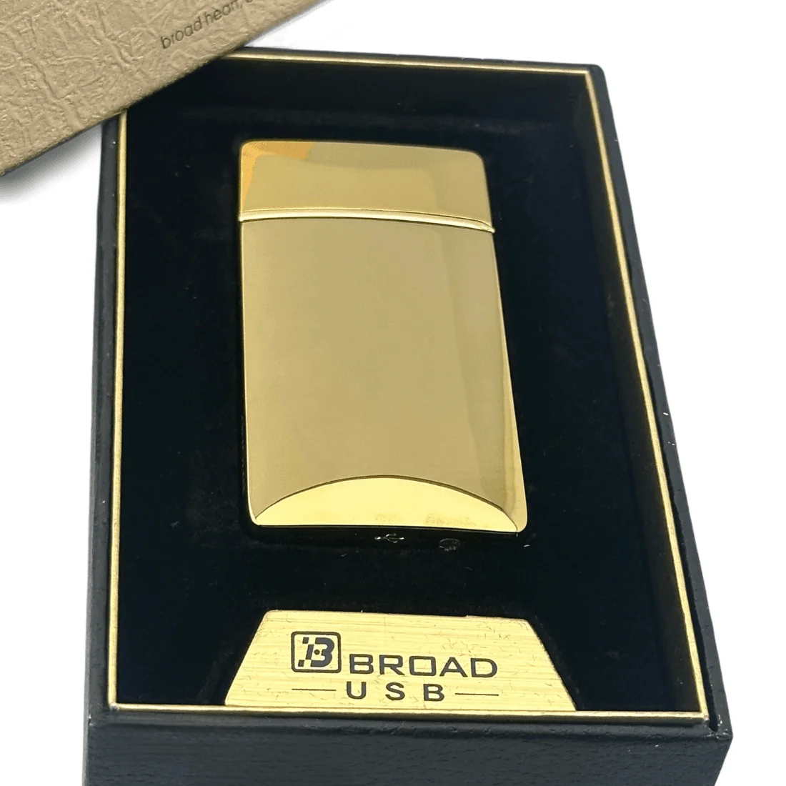 Золота запальничка Broad у подарунковій коробці