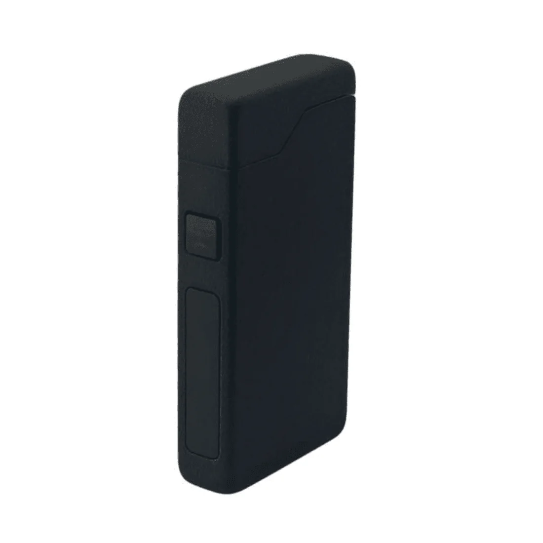 Тонка чорна матова USB запальничка, вид збоку