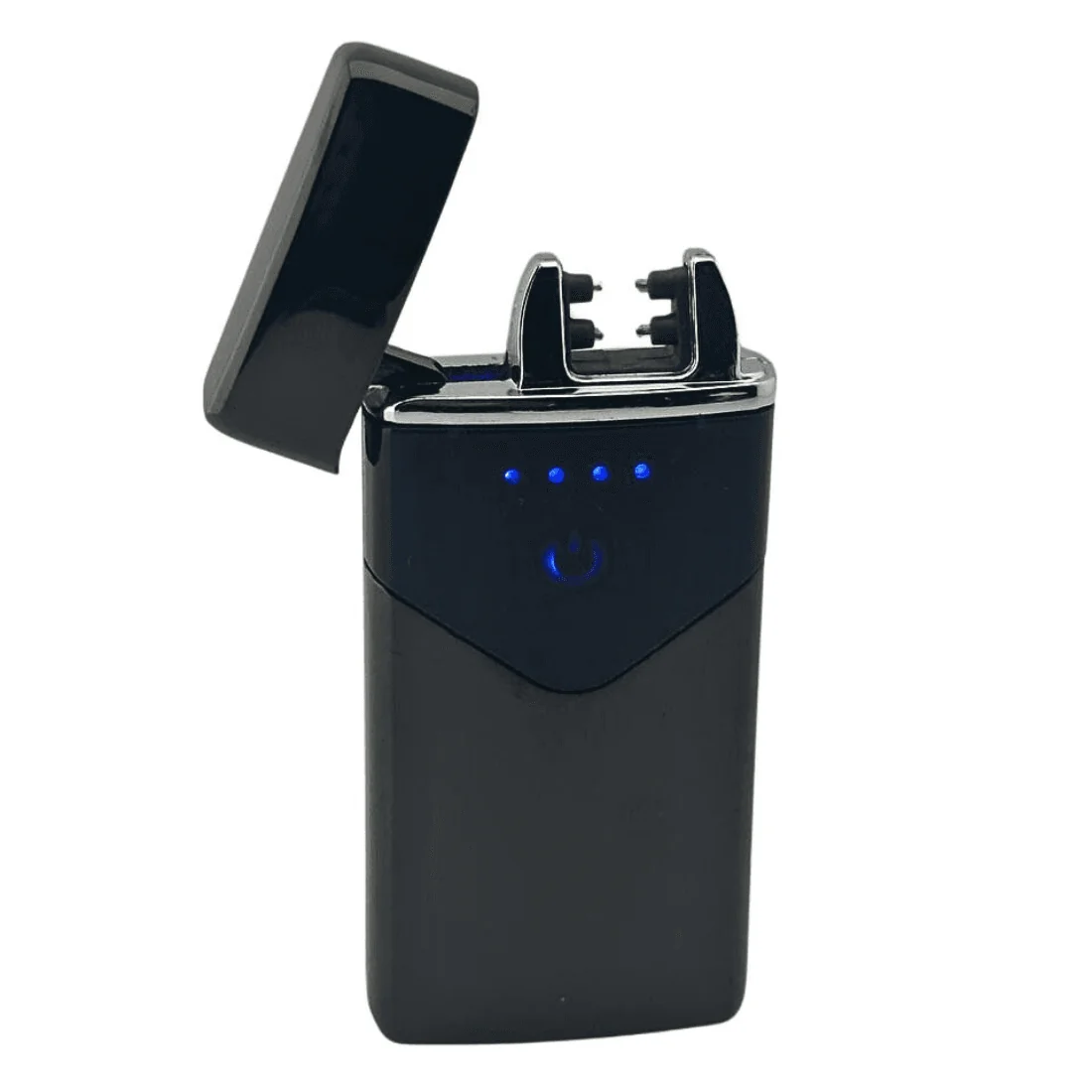 Відкрита електронна USB запальничка з двома дугами та сенсорним ввімкненням, чорна