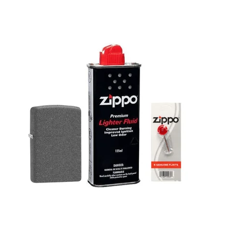 Набір: Zippo Iron Stone, кремінь, бензин