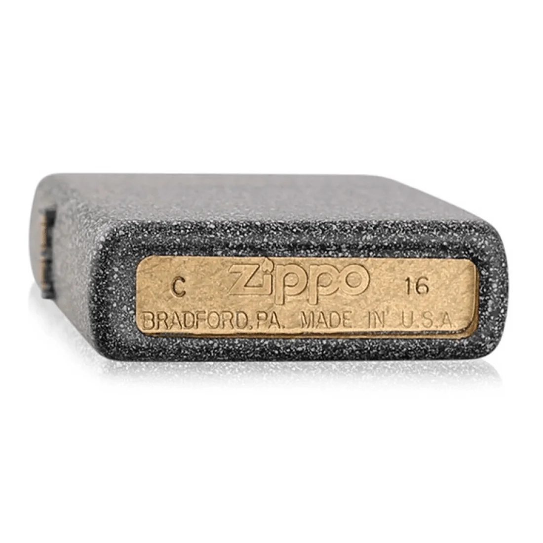 Нижня частина запальнички Zippo Iron Stone з гравіюванням виробника