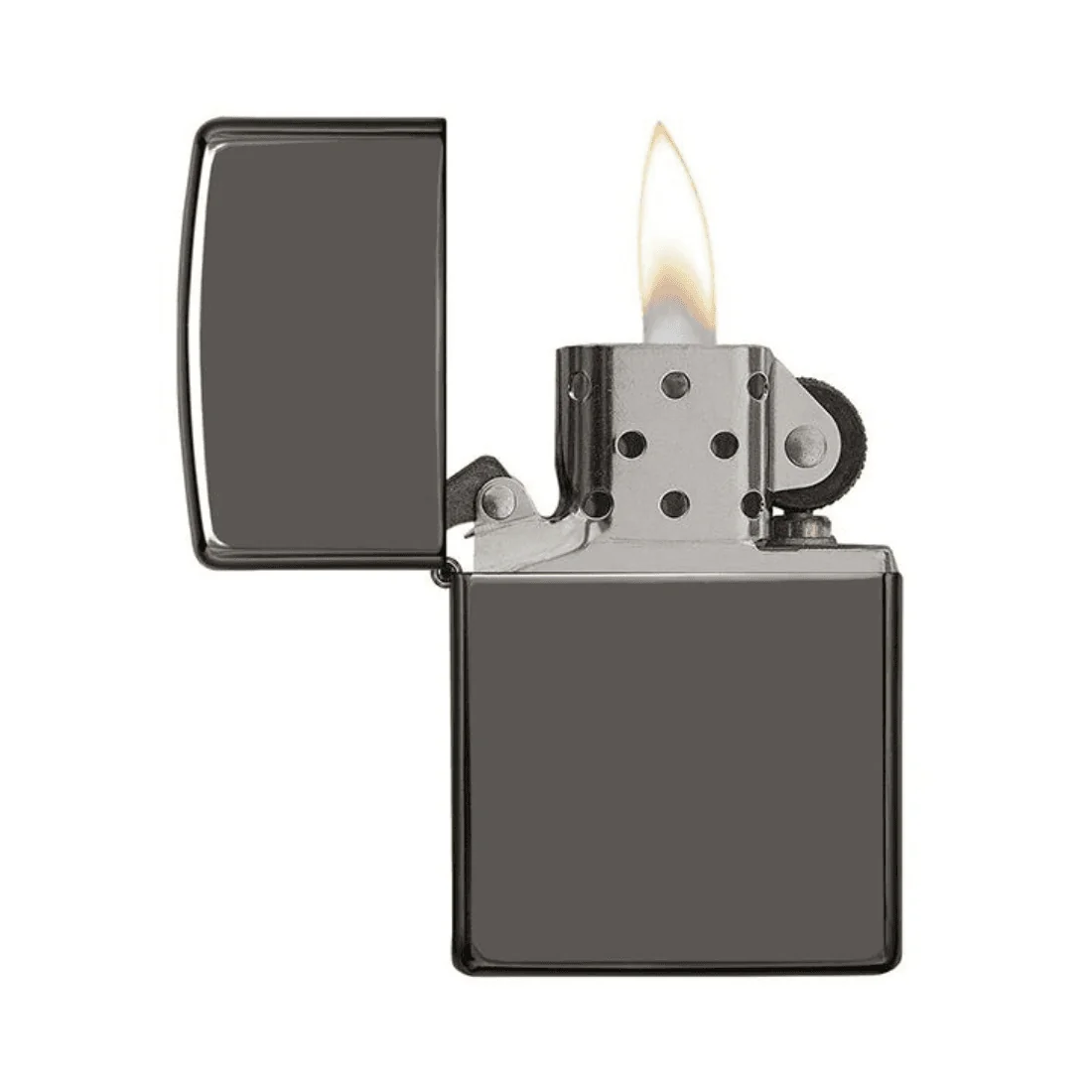 Запальничка Zippo Classic Black Ice — відкрита з полум’ям