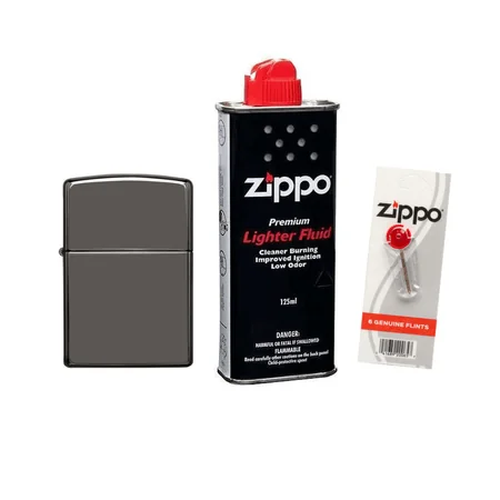 Набір: Zippo Black Ice, бензин, кремінь