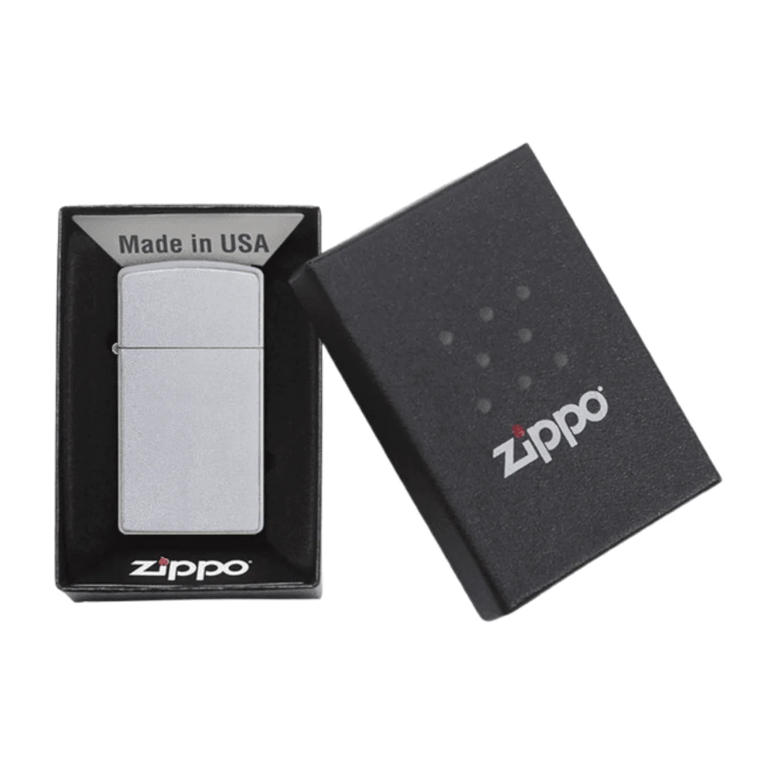 Zippo Slim Satin Chrome у фірмовій коробці